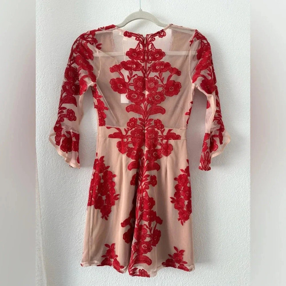 For Love & Lemons Temecula Embroidered Mesh V Neck Mini Dress $248 XS - Picture 8 of 12